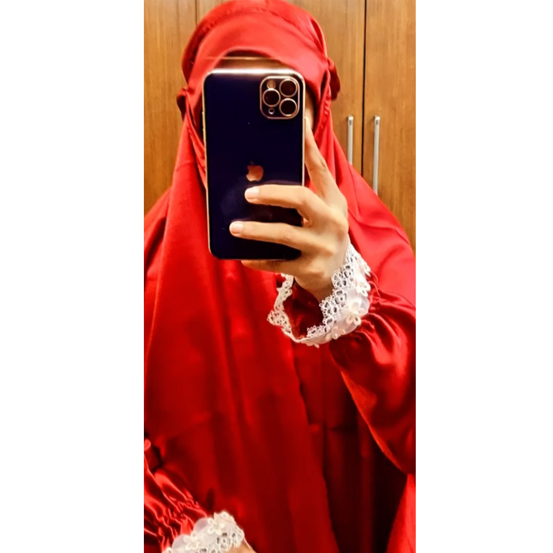 Maroon / Burgundy Makkana with sleeves - Image 2