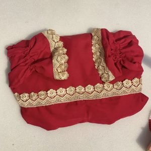 RED WITH GOLDEN LACE
