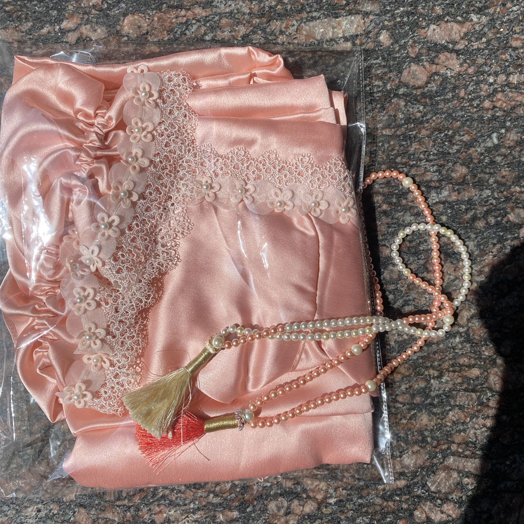 Blush Pink Satin Prayer Dress - Image 2