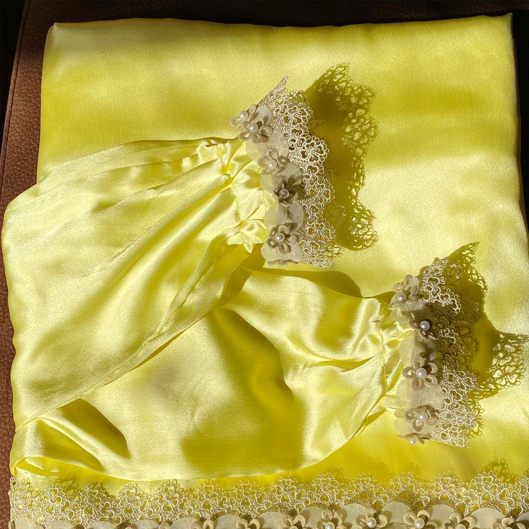 Yellow Satin Prayer Dress