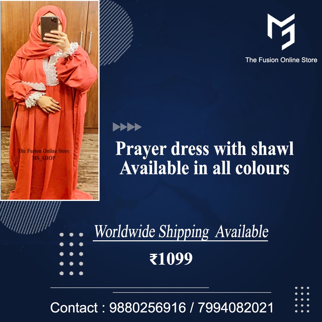 Peach Crepe Prayer dress - Image 2