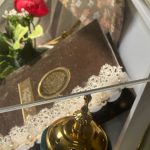 olive green with lace attached Quran