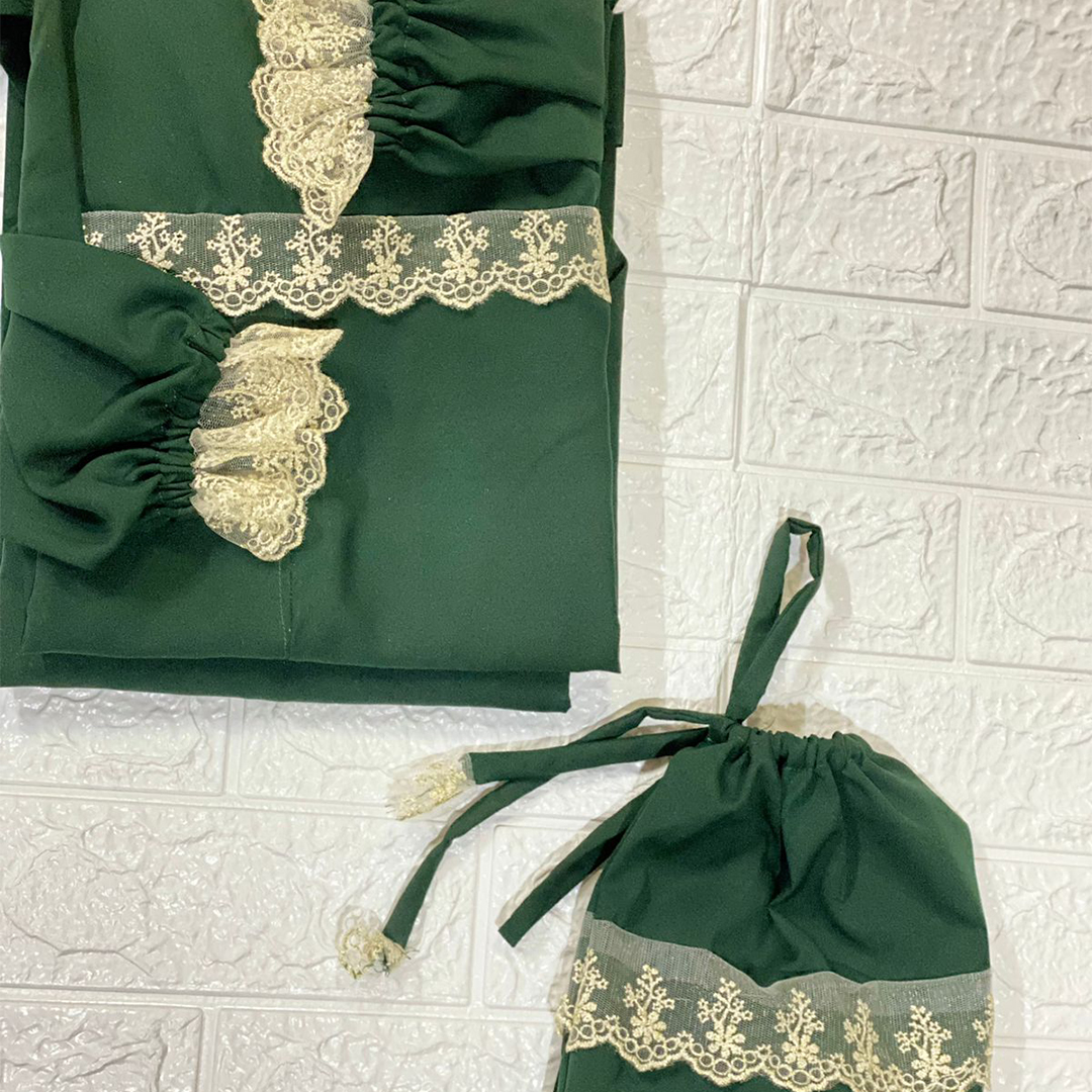 Luxurious Crepe with Imported lace - Image 2