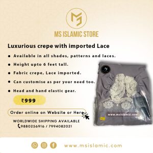 Luxurious  crepe with imported Lace
