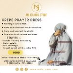 CREPE PRAYER DRESS WITHOUT LACE OUR CHOICE OF COLOUR