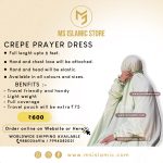 CREPE PRAYER DRESS WITHOUT LACE COLOUR OF OUR CHOICE
