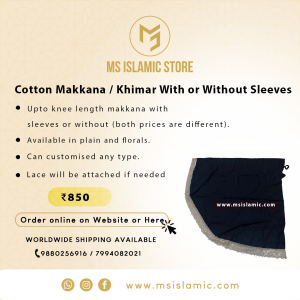 Cotton Makkana / Khimar with or without Sleeves