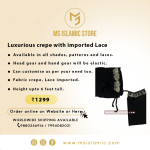 Luxurious crepe with imported Lace