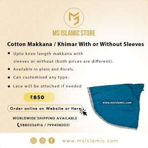 Cotton Makkana / Khimar With or Without Sleeves