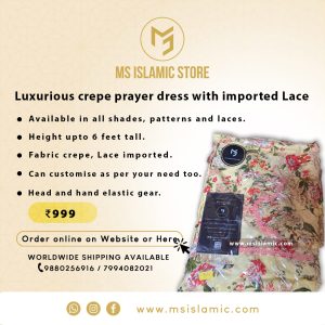 Luxurious crepe prayer dress with imported lace