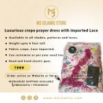 Luxurious crepe prayer dress with imported lace