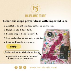 Luxurious crepe prayer dress with imported lace