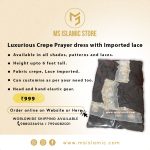 Luxurious crepe prayer dress with imported lace