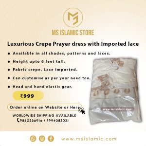 Luxurious Crepe Prayer Dress with imported lace